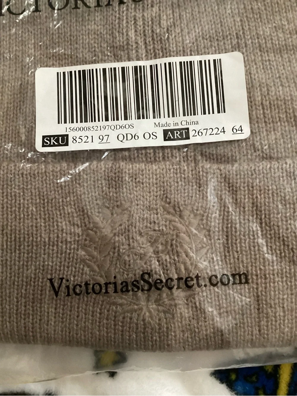 Victoria's Secret Taupe Ribbed Knit Hat